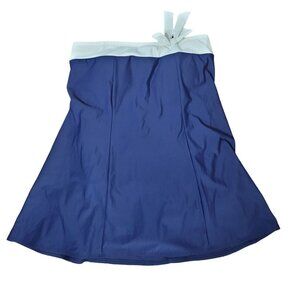 Roman's Swimsuit Dress‎ Strapless Blue White Bow Womens 14W